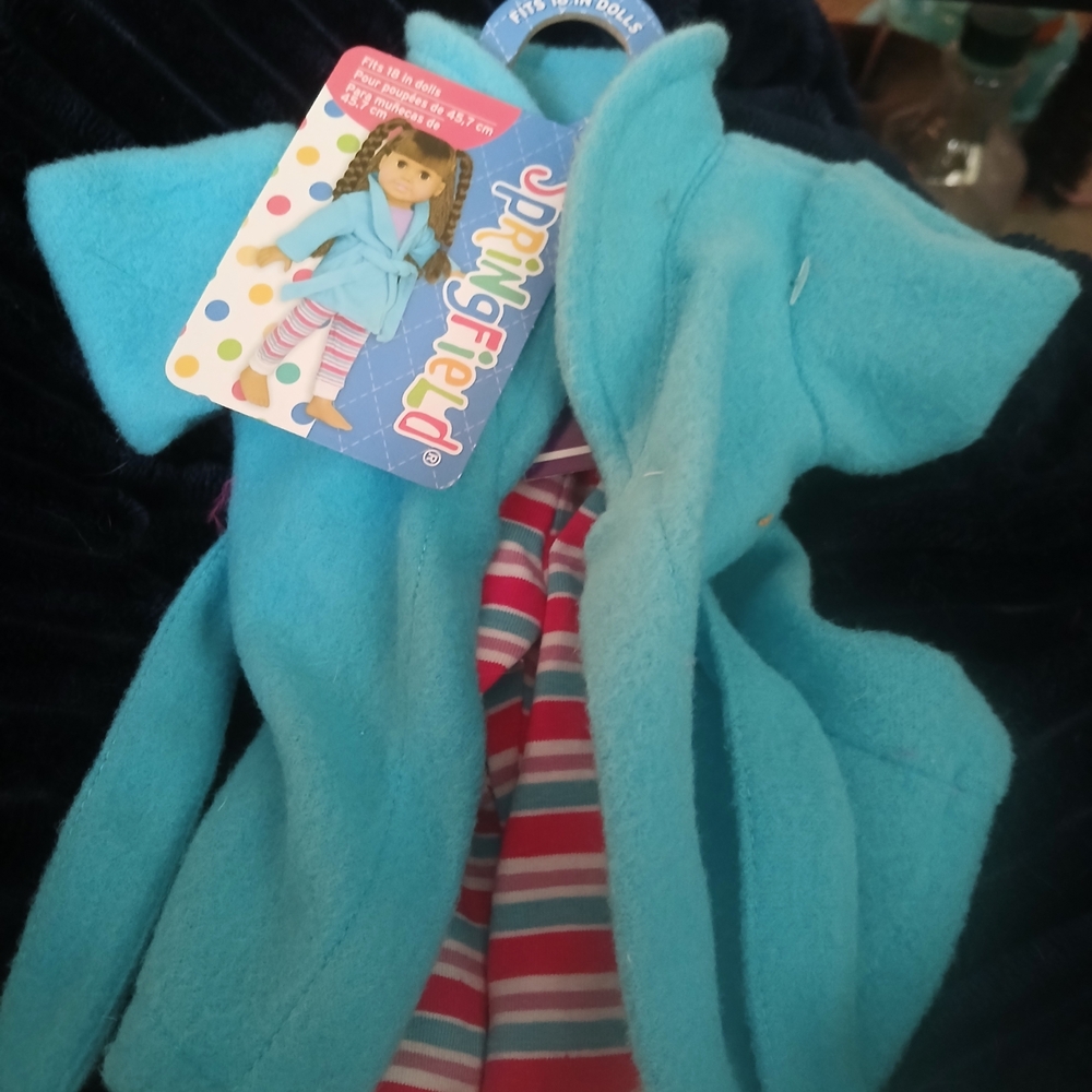 Springfield Blue Doll Robe with Striped Pants